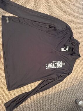 NFL Dallas Cowboys Black Quarter-Zip Pullover with Vertical Team Graphic